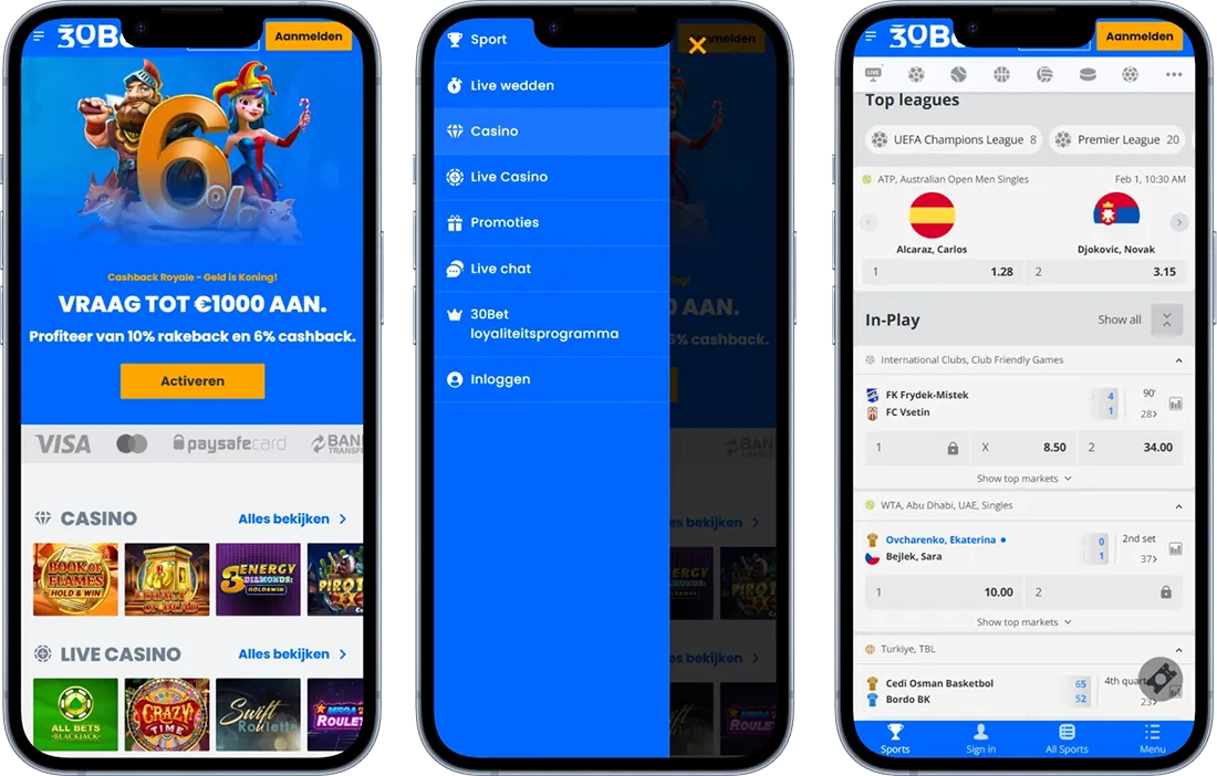 30bet Casino Mobiele App en Gebruik